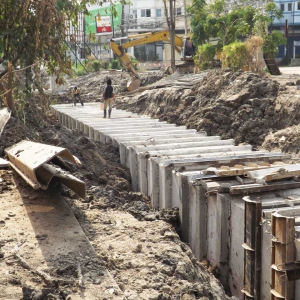 โครงการงานป้องกันน้ำท่วม ถ.รัตนโกสินทร์ อ.เมือง จ.เชียงใหม่